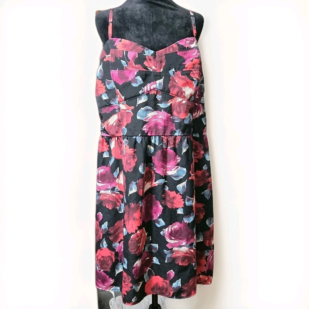 Torrid Flirty Floral Flowy Mini Dress Sz 24 Adjustable Straps Pink Smocked Back